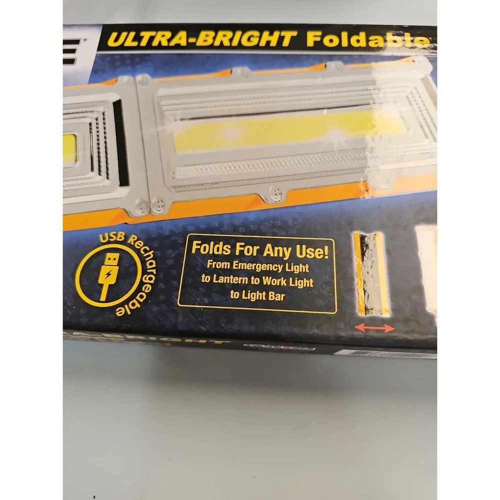 (2) HANDYBRITE Ultra-Bright Foldable Work Lights 1000 Lumens USB Recharge
